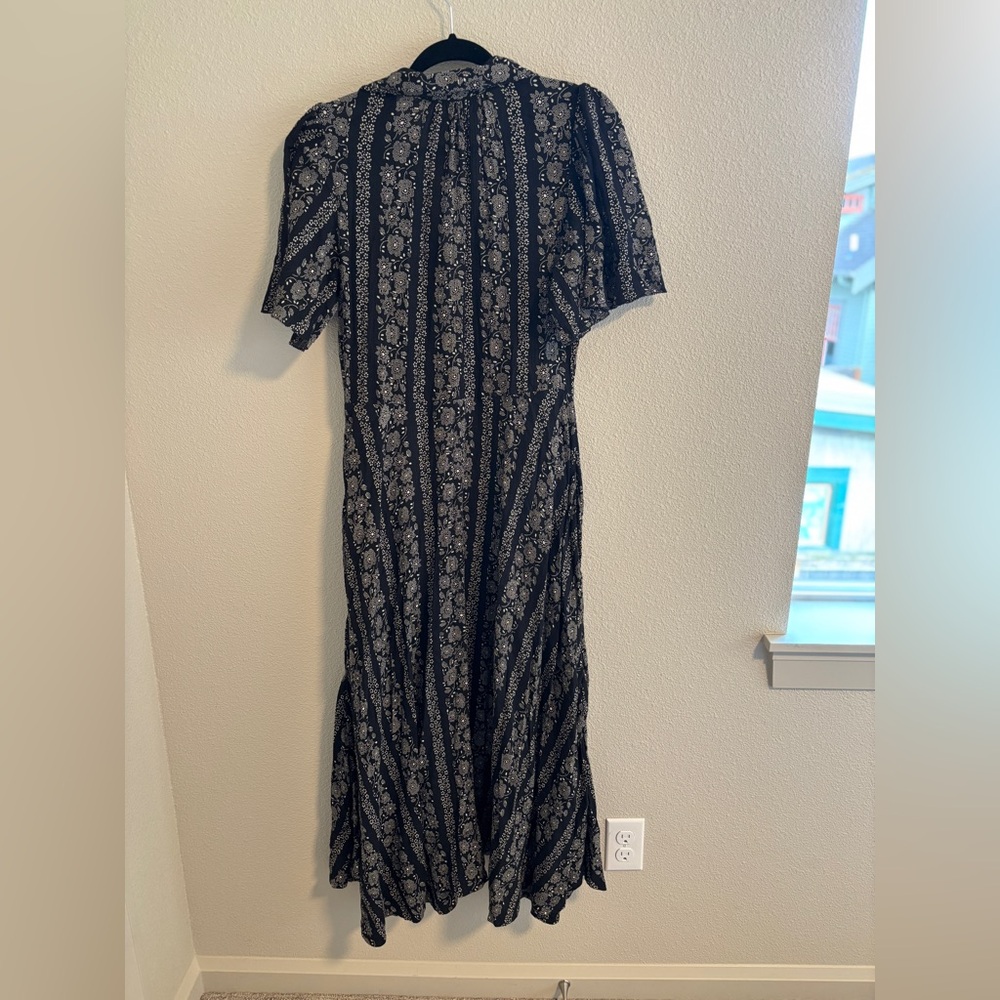 THE GREAT. Black Floral Button-Front Maxi Dress - Picture 5 of 9